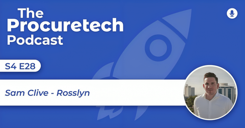 The Procuretech podcast banner with Sam Clive's photo